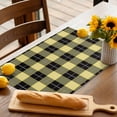 thumbnail image 3 of Placemats Set of 6, Yellow Check Plaid Place Mats Geometric Pattern Tablemats Washable Placemat Table Decoration for Kitchen Table Dinner Party Home Decor Indoor Outdoor 13x19 Inch, 3 of 9
