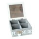 thumbnail image 3 of Caja de almacenamiento de madera, organizador de escritorio multiusos, soporte para regalos, joyero, 4 ranuras Azul, 3 of 9