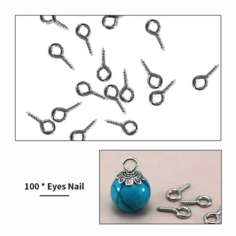 200Pcs / Bag Eye Pins Eyepins Alloy Thread Screw Eye Hooks Jewelry Findings  Cso