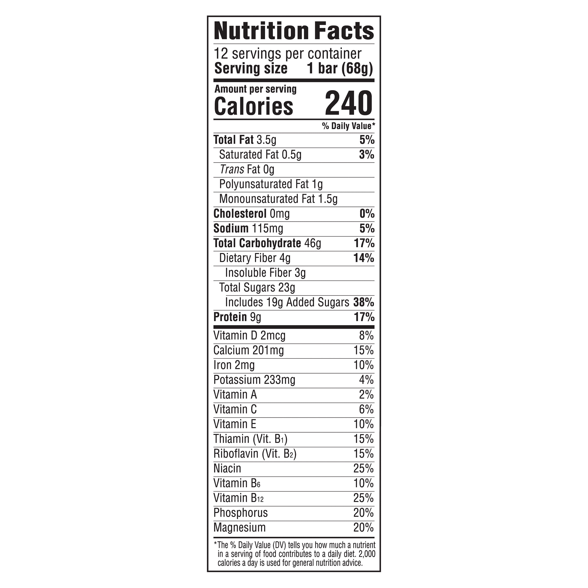 Clif Bar Energy Bars, Apricot, 9g Protein Bar, 12 Ct, 2.4 oz
