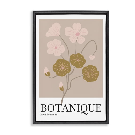 Stupell Industries Botanique Modern Sprouts Plants & Flowers Painting Black Floater Framed Canvas Art Print Wall Art, 17 x 25