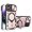 Pink, variant on Magnetic Ring Bracket Sliding Window Phone Case for iPhone 14 15 / Pro/Plus/Pro Max, Lens Protection  Shell, Shockproof Stand Back Cover Black