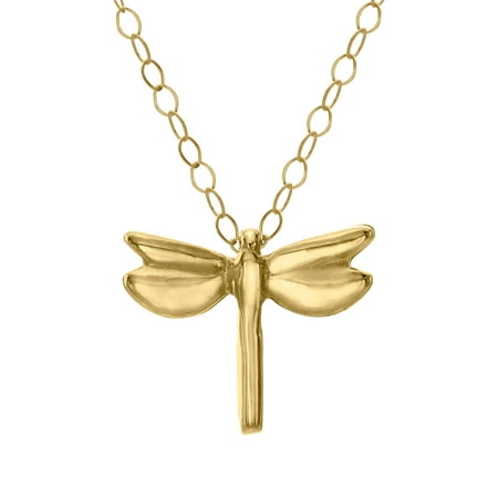 Just Gold Petite Expressions Dragonfly Pendant Necklace in 10kt Gold