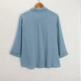thumbnail image 5 of yievot Womens Button Down Shirts Plus Size 3/4 Sleeve Collared Casual Blouses Lapel Summer Tops, 5 of 6