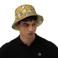 thumbnail image 4 of Fuzoiu Vintage White Yellow Sunflower Print Reflective Bucket Hat,Outdoor Hat for Men and Women,Bucket Hat for Travel Fishing Hunting Summer Camp, 4 of 6