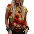 thumbnail image 1 of Gvmfive Women Short Sleeve Tops Blouse Casual Loose Floral Print T Shirt, 1 of 7