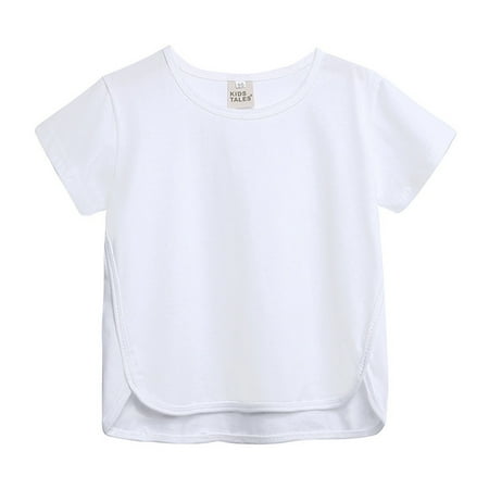

Fdrone Boys Long Sleeve Shirts Toddler Kids Baby Boys Girls Solid Short Sleeve Crewneck Irregular T Shirts Tops Tee Clothes for Children School Clothes for Boys