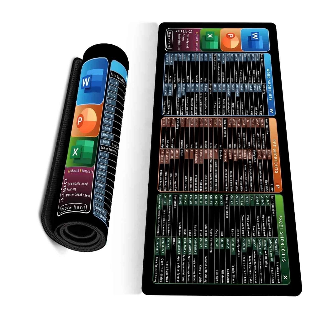 Excels Shortcut Large Waterproof Desk Mats for Computer Keyboards Protections with Soft Cushioning and Easy Cleaning