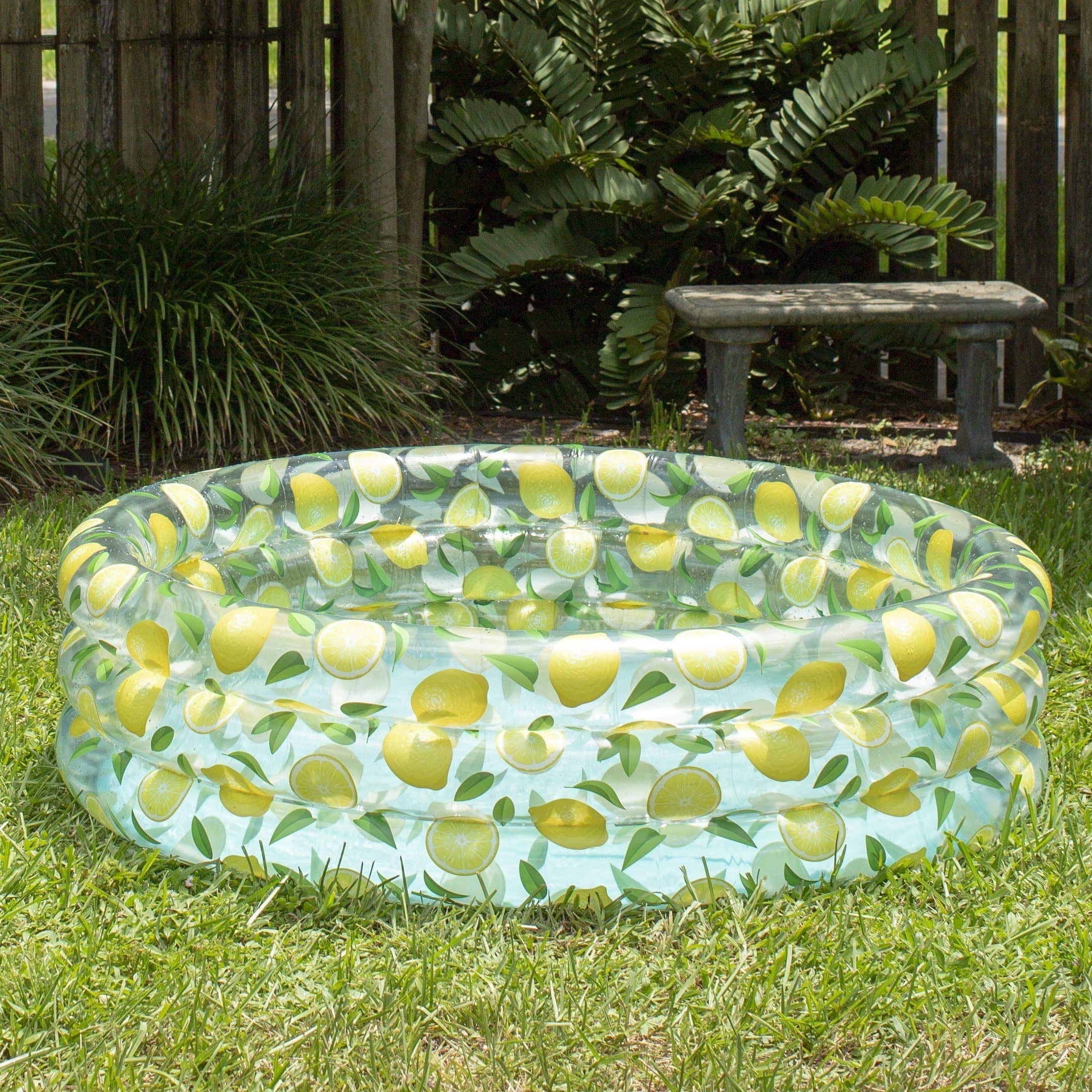 Pool Candy PC6060LEM-F 60 x 60 x 15 in. Inflatable Sunning Pool, Lemon Print