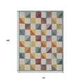 thumbnail image 3 of 7â€™ x 9â€™ Orange Gray Triangle Indoor Outdoor Area Rug, 3 of 9
