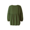 thumbnail image 4 of Sunloudy - Camiseta de verano con cuello en V para mujer, casual, manga larga, color sólido, túnica holgada Sunloudy  moda, 4 of 10