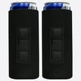 thumbnail image 1 of QualityPerfection Magnetic Can Cooler Sleeves Slim Neoprene 12oz Can Holder Set of 2, Black, 1 of 9
