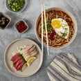 thumbnail image 2 of INFUSE 8 Piece Set Large Stoneware Ramen Bowl Noodles Pho Soup Dinner with Chopsticks Plates/Lids, Matcha Green & Sand, 2 of 8