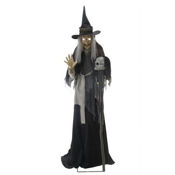 Seasonal Visions Animated Lunging Haggard Witch Halloween Decoration - 6 ft