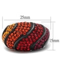 thumbnail image 2 of TK2553 - IP Black(Ion Plating) Stainless Steel Ring with Top Grade Crystal  in Multi Color Size 5, 2 of 4