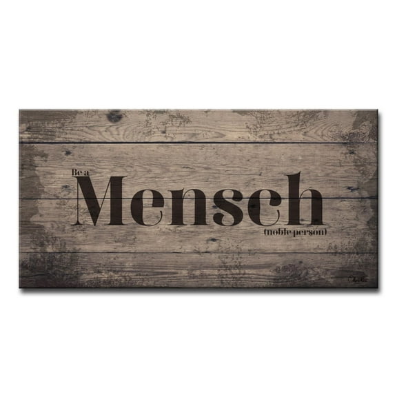 Crafted Creations Brown Mensch Hand-Crafted Rectangular Wall Art Decor 18" x 36"