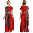thumbnail image 5 of inlzdz Teens Girls Greek Toga Dress Metallic Wrap Belt Greek Philosopher Maxi Gown Red 6, 5 of 5