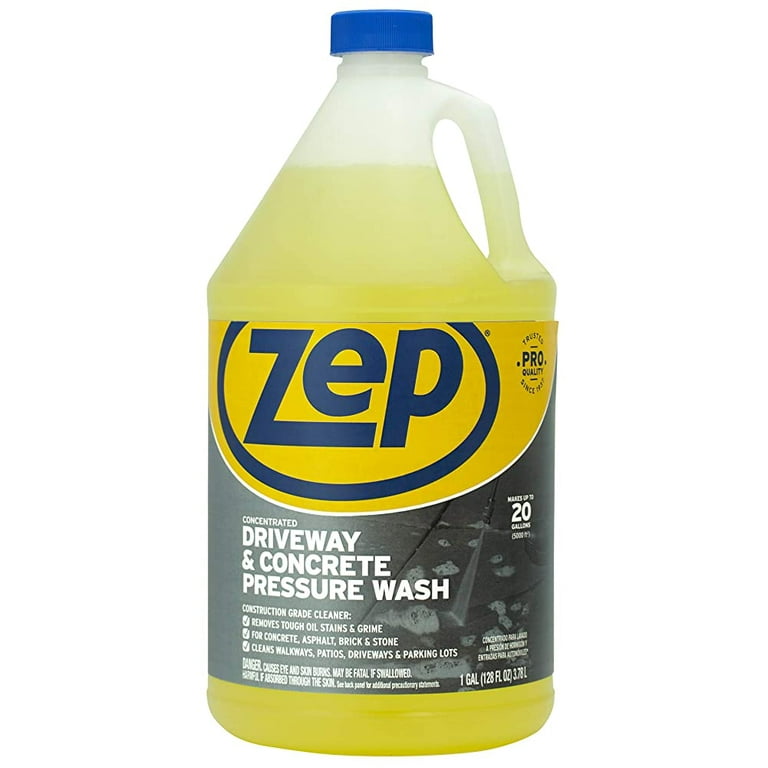 Zep Driveway and Concrete Pressure Wash Cleaner Concentrate - 1 Gal (Case  of 4) - ZUBMC128 - Removes Tough Oil Stains and Grime