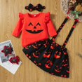 thumbnail image 5 of Ensemble Trois Pièces Robe Imprimée Pumpkin Smiley pour Filles Halloween m, 5 of 5