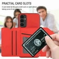 thumbnail image 5 of Allytech Wallet Case for Samsung Galaxy A14 5G, [3 Card Slots] Slim Fit Premium PU Leather Kickstand Function Cover with Magnetic Buckle, Shockproof Anti-Drop Luxury Shell - Red, 5 of 6