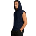 thumbnail image 5 of GrmtClth Men Hoodies Bodybuilding Sleeveless Tank Top Classic Hooded T-Shirts Dressy Drawstring Outfit Navy XL, 5 of 8
