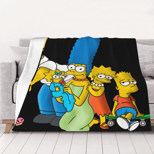 Manta de Los Simpsons, decoración de dormitorio, mantas de franela para sofá cama de 101 x 76 cm