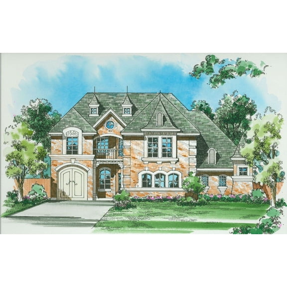 015-980: Luxury Castle 3 Bed, 4 Bath Luxury Home Plan, 3677 Sq Ft: Full Blueprints with License to Build by Home Plan Marketplace - Lesuto