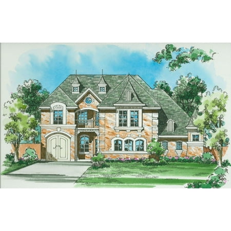 015-980: Luxury Castle 3 Bed, 4 Bath Luxury Home Plan, 3677 Sq Ft: Full Blueprints with License to Build by Home Plan Marketplace - Lesuto