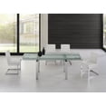 thumbnail image 5 of Casabianca Home FROSTY dining table in clear glass with polished stainless steel base.-Color:Chrome / Clear Glass,Size:Size, 5 of 5