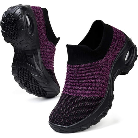 

HKR Women s Walking Shoes Arch Support Knit Upper Non Slip Shoes Breathable Lightweight for Plantar Fasciitis