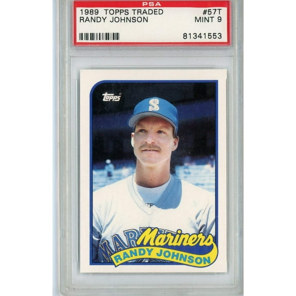 Graded 1989 Topps Traded Randy Johnson #57T Rookie RC Baseball Card PSA 9 Mint