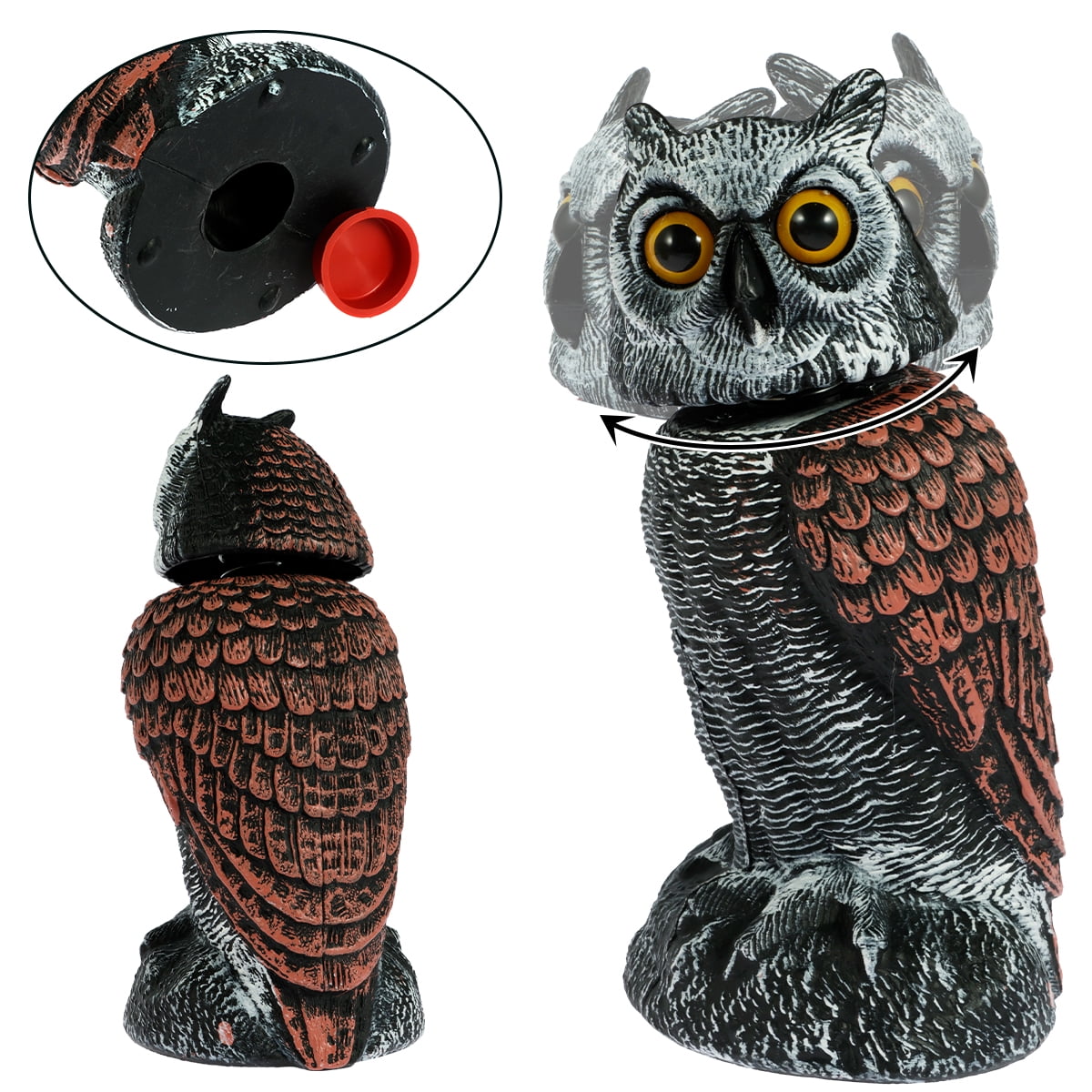 Retrok Plastic Fake Owl Decoy Scarecrow to Scare Birds Lifelike Simulation Owl Bird Deterrent