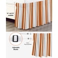 thumbnail image 3 of Burnt Orange Grey Stripe Wrap Around Bed Skirts for California King Bed 16" Drop,Bed Skirt with Adjustable Elastic Belt Dust Ruffle Bed Valance Farmhouse Minimalist Striped Bed Frame Cover, 3 of 7