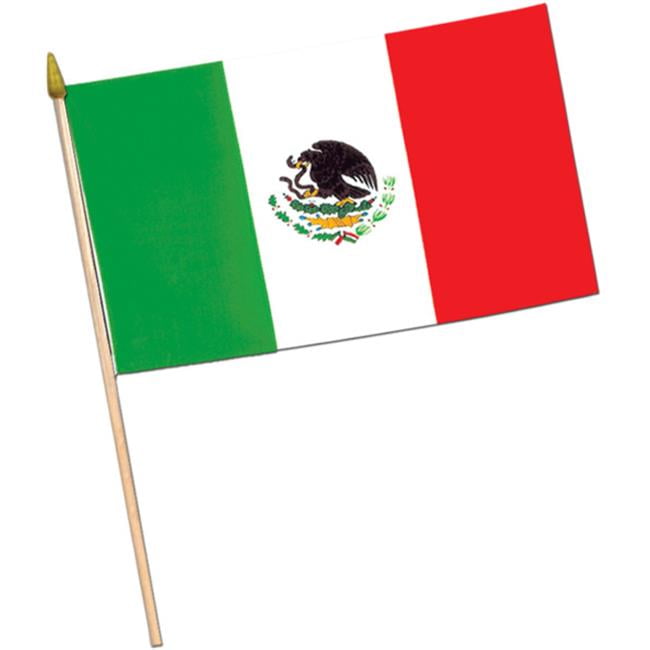 Bulk Buys Mexican Flag Fabric with 22 Spear-Tipped Wooden Stick Case Of 36 by Bulk Buys