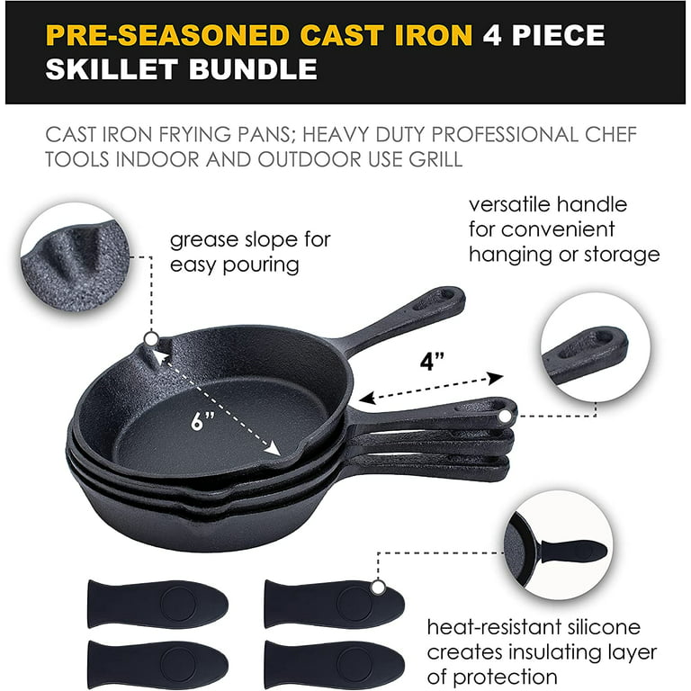 Bruntmor Pre-Seasoned Cast Iron Garlic Roaster - Oven/BBQ Grill