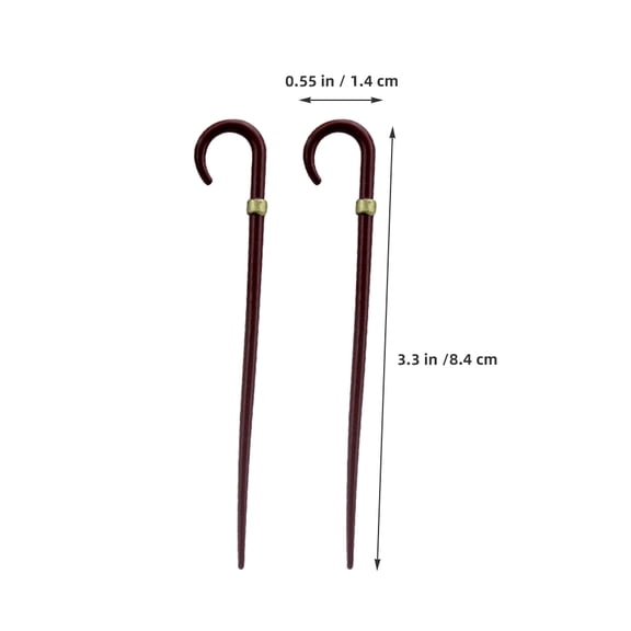 RENACLIPY Kids Miniature Walking Cane Alloy Dollhouse Accessory Pretend Play Prop for Toy Scenes