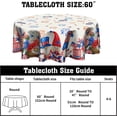 thumbnail image 2 of 4th of July Patriotic Round Tablecloth American Flag Stars Fireworks Floral Table Cloths Independence Day Memorial Day Table Cover 60 Inch for Holiday Party Picnic Dinner Decor, 2 of 6