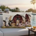 thumbnail image 5 of Outdoor Pillow Covers Farm Cow Pig Cute Animal Waterproof Pillow Cases 20x12 Set of 2, Red Barn Retro Linen Throw Pillow Cover Pillowcase for Patio Balcony Couch Garden, 5 of 9