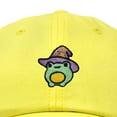 thumbnail image 2 of Dalix Sorcerer Frog Embroidered Cap Cotton Baseball Cute Cool Dad Hat Womens in Yellow, 2 of 5