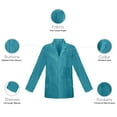 thumbnail image 4 of Panda Uniform by HeedFit Men's Lab Coat, 3 Pockets, Button Front, 31", 4XL, Teal., 4 of 6