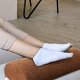 thumbnail image 5 of LAMIRO Recliner Foot Pillow Cushion High Resilience Sherpa Memory Foam Bolster Sleeping Rest Multipurpose Half Roll Leg Pillow Suitable for Bed Chair Sofa Headrest Back Lumbar Leg Support(Chocolate), 5 of 7