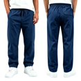thumbnail image 2 of CONZONE Little Boys School Uniform Pants Straight Leg Flat Front Pants for Boys Drawstring Fall Trousers with Pockets, 2 of 7