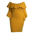 thumbnail image 2 of Ella Samani Women's Plus Size Off the Shoulder Bell Sleeve Dress, 2 of 6