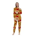 thumbnail image 3 of Odeerbi Christmas Onesie Pajamas for Family Holiday Sleep Jumpsuit Long Sleeve Family Christmas Pajamas Matching Sets Mom Fashion Printed Hooded Jumpsuit Sleepwear PJs Set Orange, 3 of 5