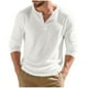 thumbnail image 2 of pstuiky camisetas de manga larga para hombre, Top informal holgado de color liso con medio botón, mangas largas y cuello redondo para hombre tops de invierno para hombre m, 2 of 9