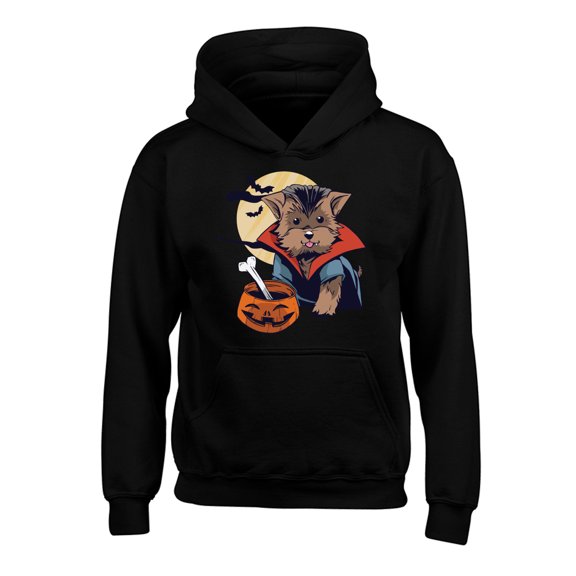 Awkward Styles Halloween Hoodies for Kids Vampire Morkie Hooded Youth Sweatshirt