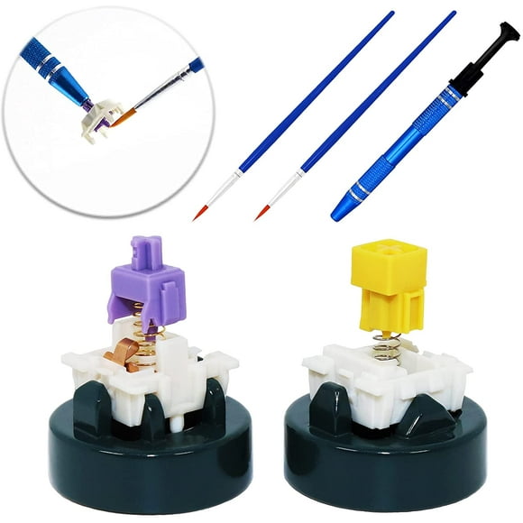 Metal Switch Opener for Gateron Kailh Cherry MX Switches, 5 PCS Keyboard Lube Kits with Stem Holder Switch Lubrication