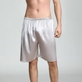 thumbnail image 5 of WPPGONE Pajama Shorts Men Knee Length Loose Fit Plus Size Straight Lightweight Elastic Waisted Pull On Comfortable Ice Silk Bottoms Lounge Homewear Sleep Shorts, M-5XL, 5 of 8