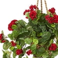 thumbnail image 3 of Nearly Natural 8424 27 in. Geranium Artificial Plant in Hanging Basket, 3 of 3