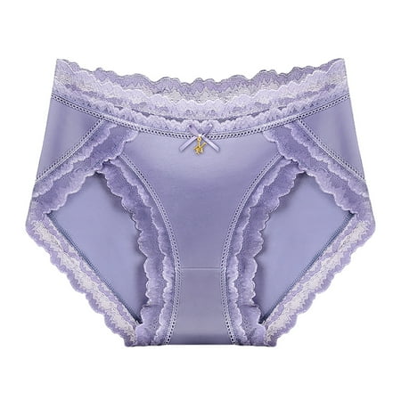 

ZMHEGW 3 Pack Women Panties Mid Waist Lace And Raise The Buttockspure Brief Underwear